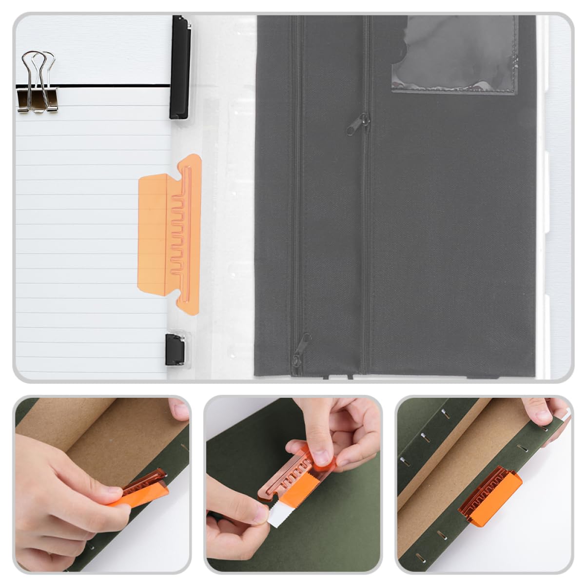 NUOBESTY 120pezzi Linguette Colorate Per File Con Inserti Etichette Appendibili Per Ufficio Scuola e Casa Facili Da Utilizzare e Organizzare Documenti Composto Da Rosse Arancioni Verdi