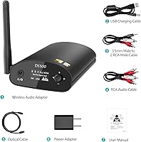 Vista 8 de 1Mii DS500 LDAC Bluetooth Hifi Receptor, Adaptador de audio Bluetooth 5.3 de largo alcance con DAC audiófilo, aptX HD y baja latencia, pantalla OLED
