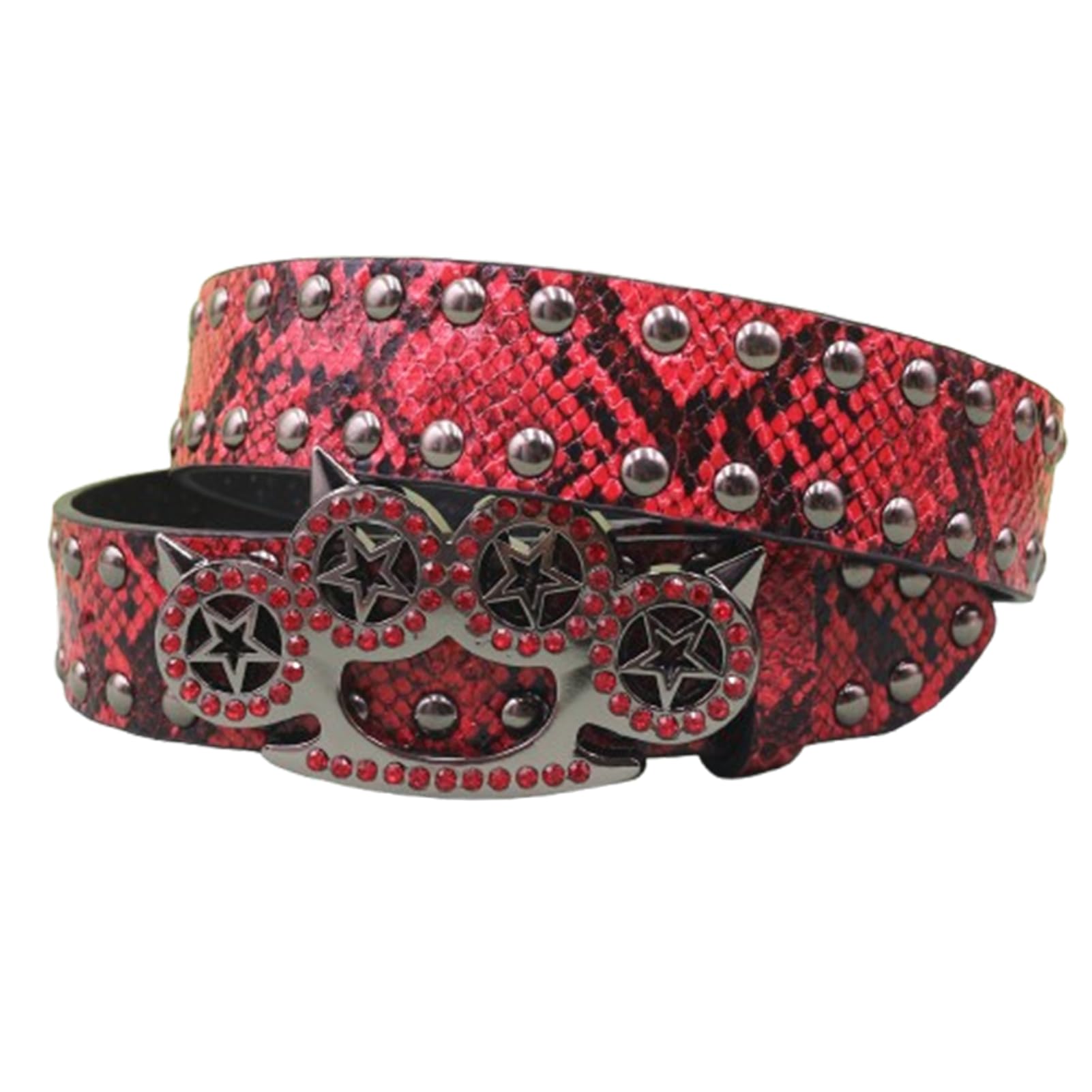 Ceinture western en cuir de serpent synthétique pour festival punk - 7