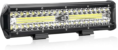 Avenemark Barra de luz LED de 12 pulgadas de triple fila de inundación, haz combinado de 30000 lm, iluminación de trabajo, luces de conducción LED