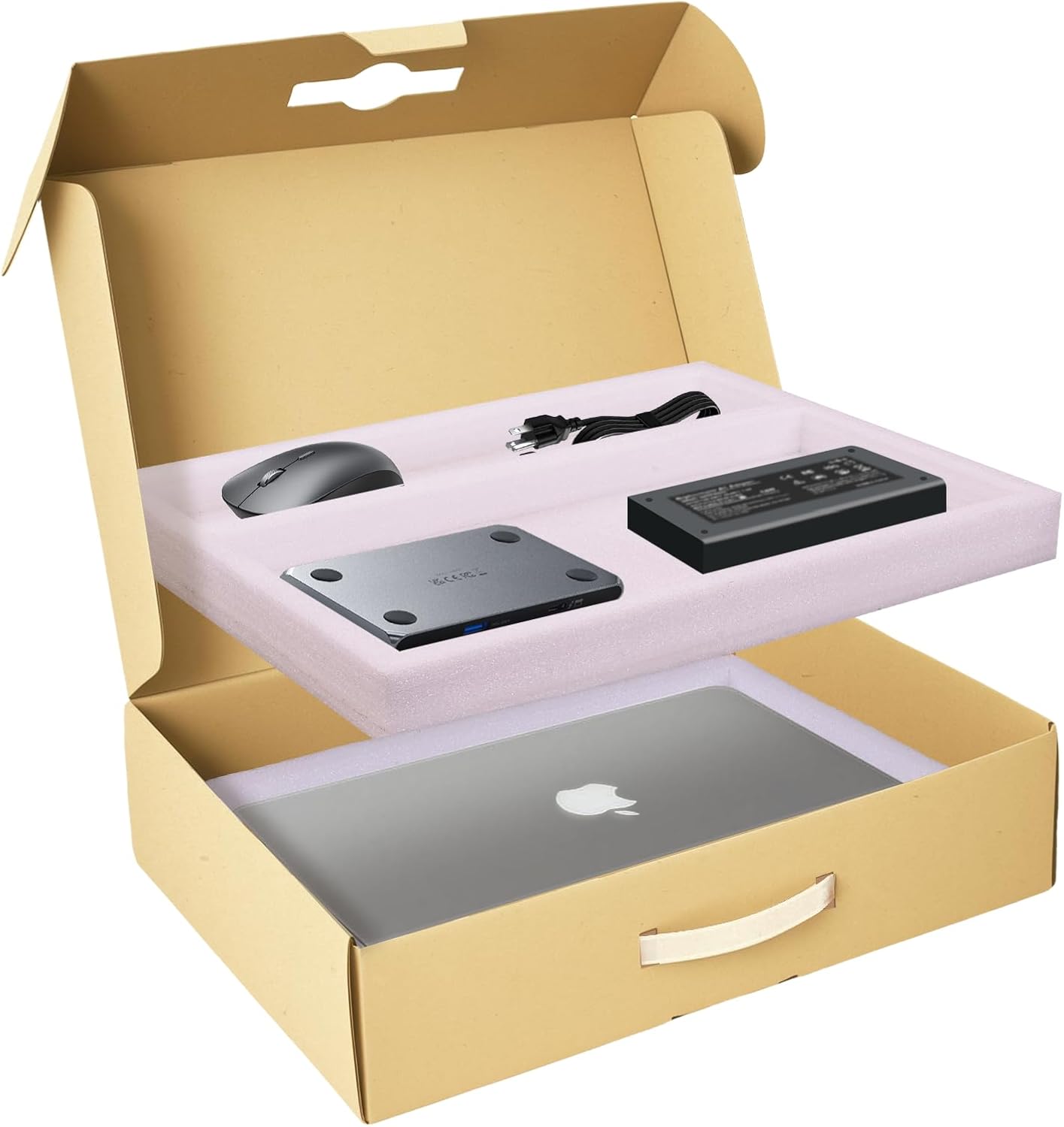 Laptop Shipping Box Kit for 10-17 Inch Laptops | Universal Laptop Box with Foam & Anti-Static Bag, UN3481 Label for Secure Moving, Mailing, Packaging & Return