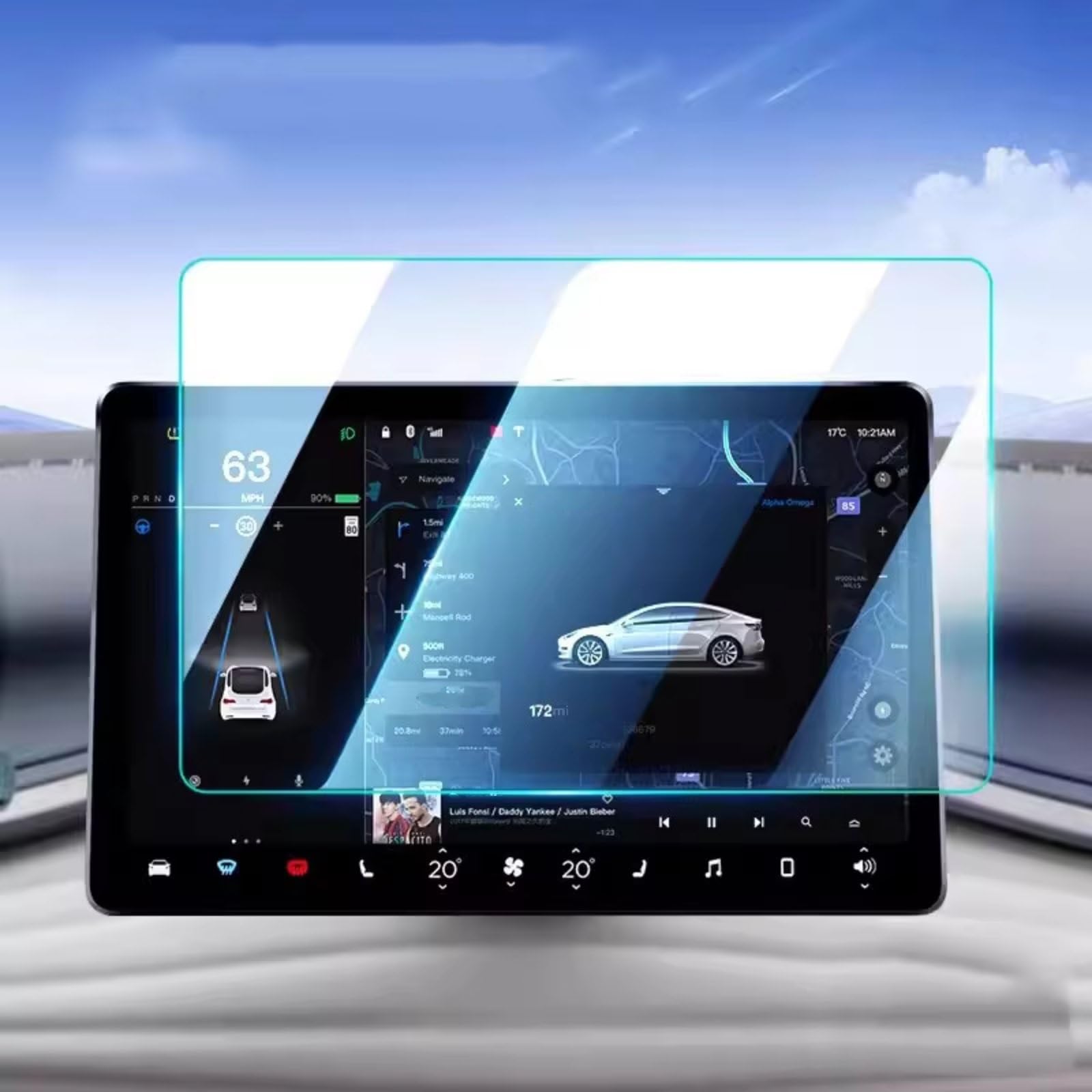 Protector de Pantalla de Cristal Templado para Consola GPS de infoentretenimiento del BYD Atto 2022-2023. Accesorios para navegador GPS.
