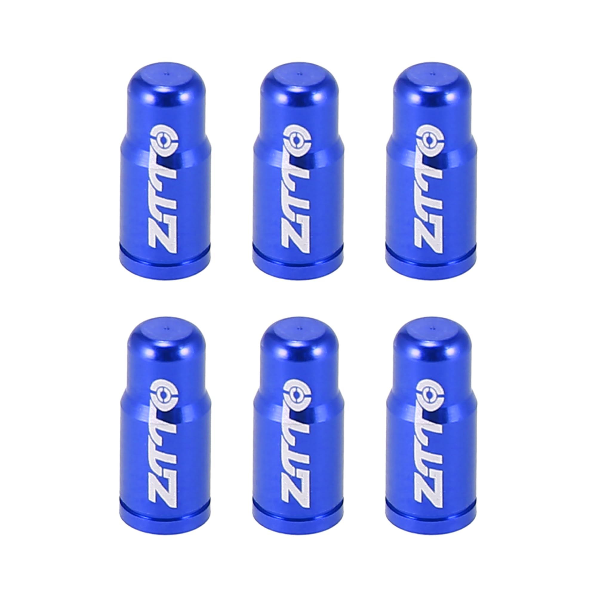 X AUTOHAUX 6pcs Tire Valve Caps Dust Covers for Bicycle Road Bike MTB Blue