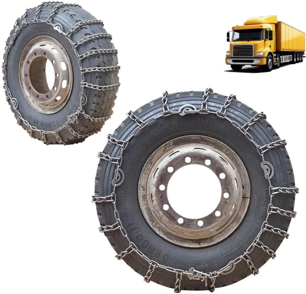 9mm Set of 2 Heavy Duty Snow Chains for Suvs and Cars Skid Traction Chains High Strength Manganese Emergency Use for Tire Reliable in Sandy road 11R22.5 2pcs 205/75R17.5
