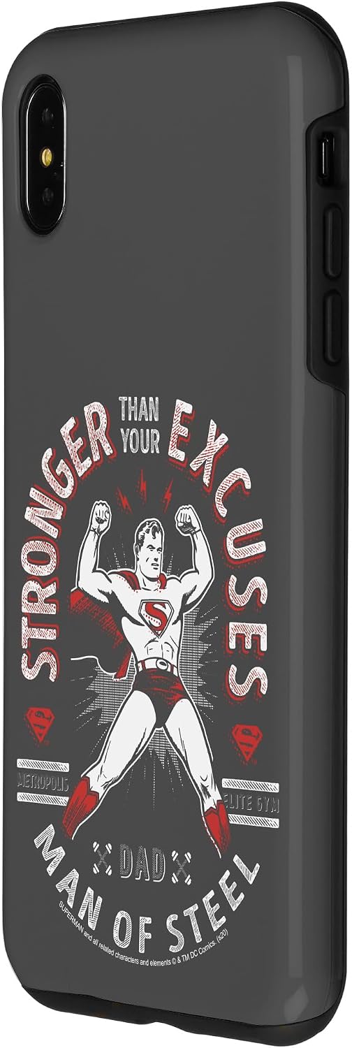 iPhone XS Max DC Comics Superman Man Of Steel Stronger Than Your Excuses Case