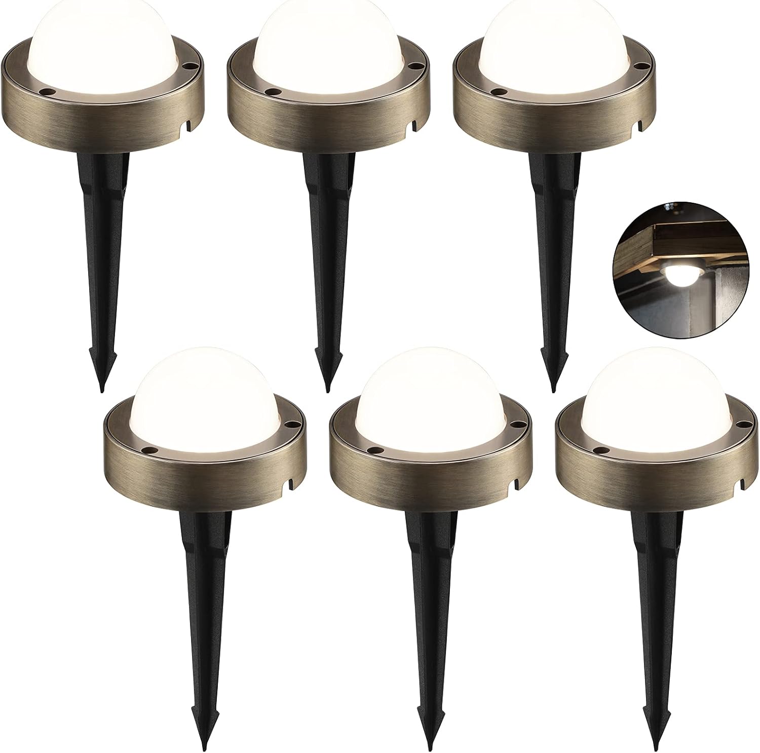 LEONLITE LED Well Lights Low Voltage Outdoor, 12V-24V Landscape Path Light, UL Listed, 360lm, IP65 Waterproof Outdoor In-Ground Lights, Aluminum, 4000K Cool White, Cast-Aluminum, Pack of 6