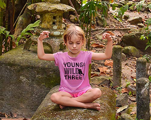 Image of Young Wild and Three Girl 3rd Birthday Outfit Toddler Shirts 3 Year Old Girls Third Party Tshirt