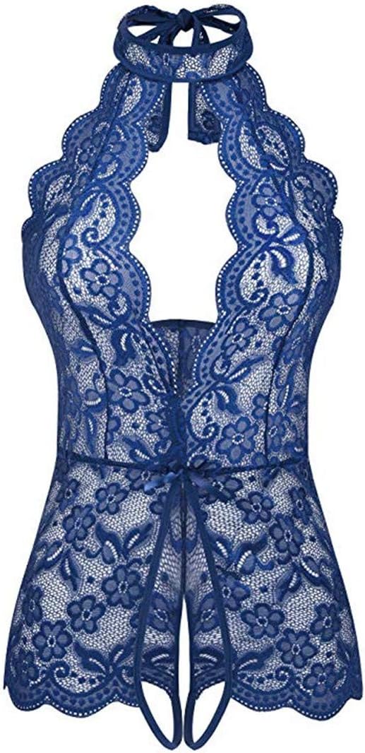 Women One Piece Lingerie Lace Sexy Baby Dolls Teddy Sleepwear Halter Teddy Bodysuit