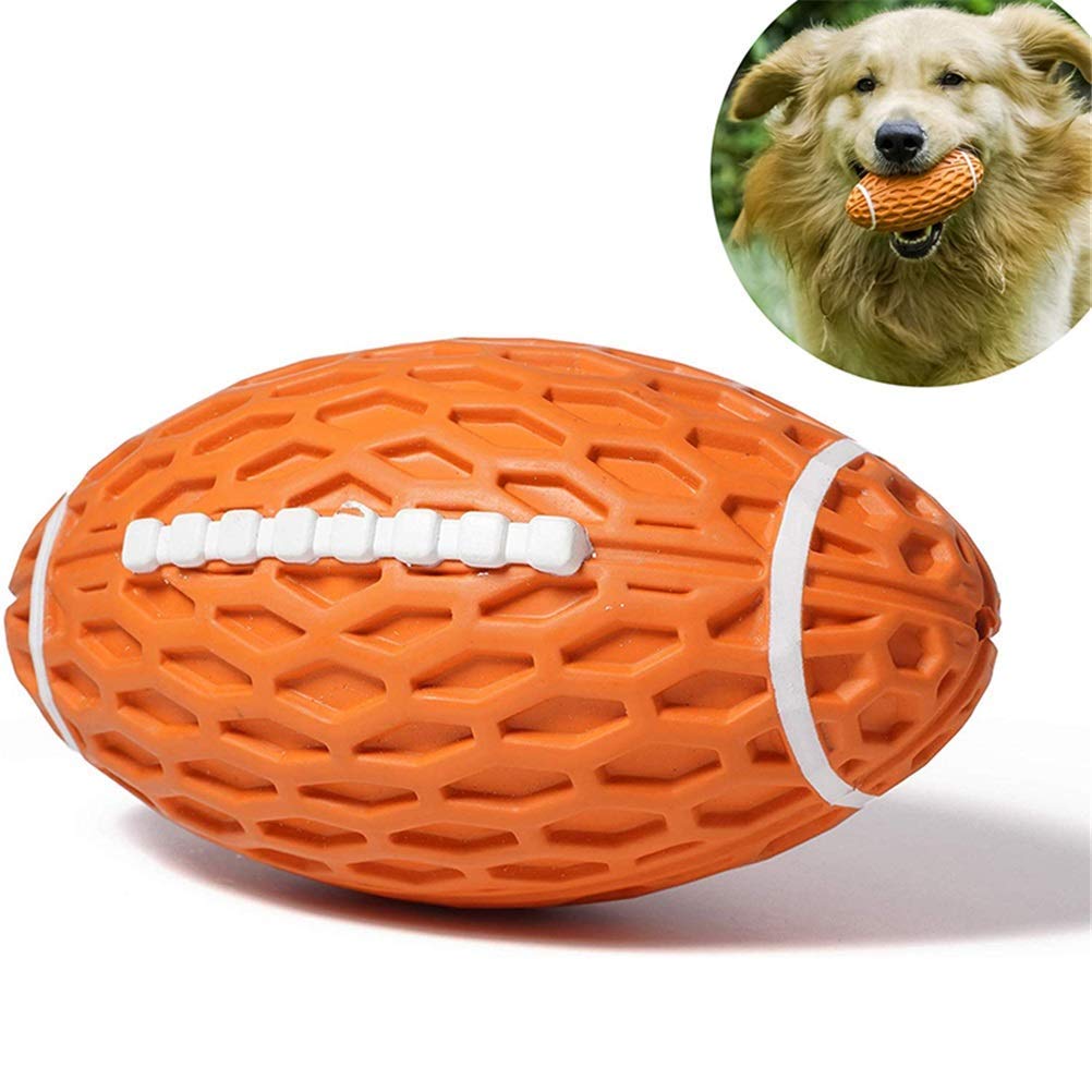 MU Dauerhafter Quietschender Gummikugel Für Hunde Beißringe Stress Relief Interaktiv Nontoxisches Bouncy Pet Kau Spielzeug Floatables Spiel,Groß,Groß