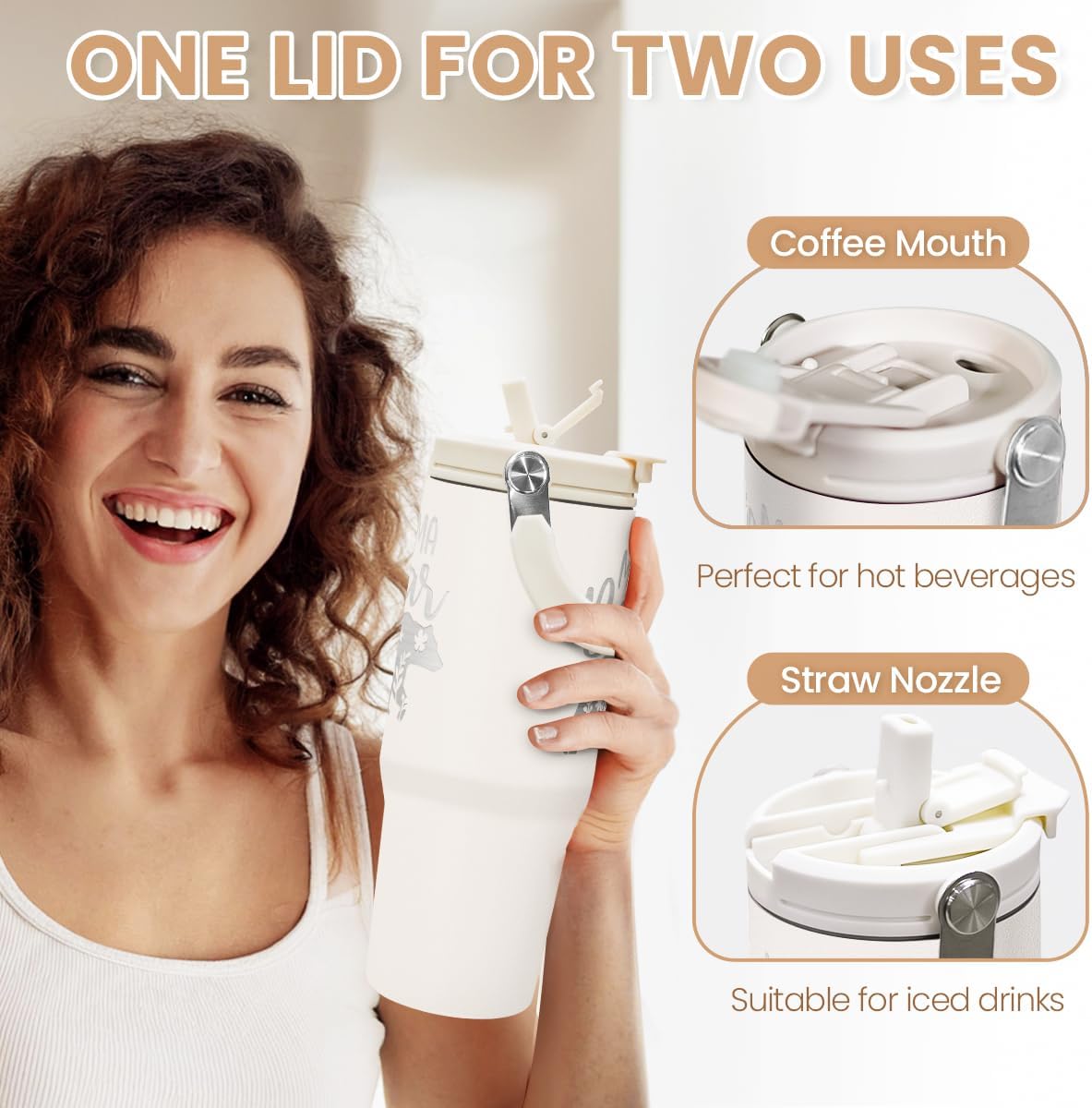 Mom Tumbler 30oz, Mama Bear Tumbler Stainless Steel Insulated Coffee Travel Mug with Handle & Flip Straw Lid, Gifts for Mommy, Presents for Mom for Christmas Birthday Mothers Day Valentines - Image 3