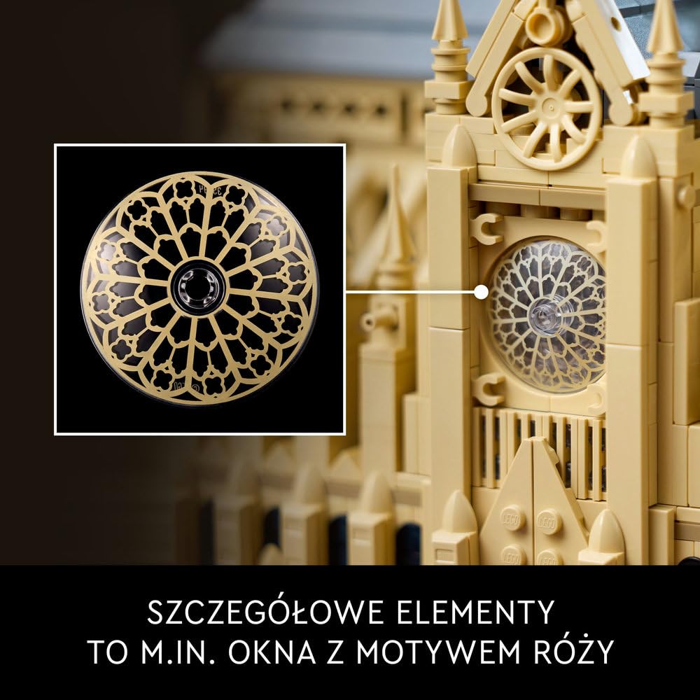 LEGO Architecture Notre-Dame w Paryżu 21061 | Model architektoniczny, dekoracja do domu, prezent dla podróżnika, duży zestaw klocków konstrukcyjnych, 4383 elementy
