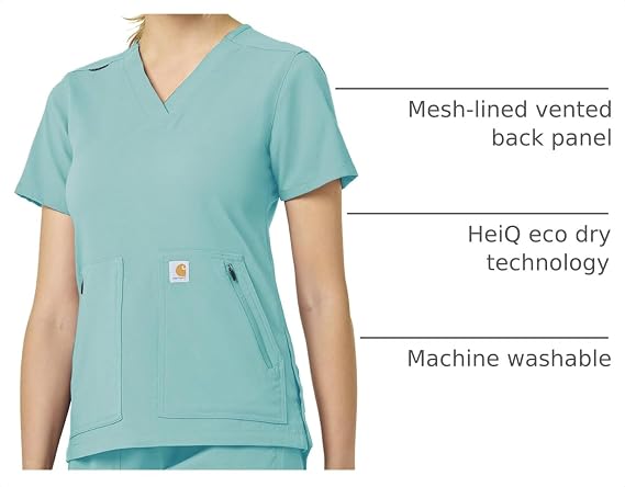 Carhartt Scrubs C12237 Women's Rugged Flex Modern Fit 4-Pocket V-Neck