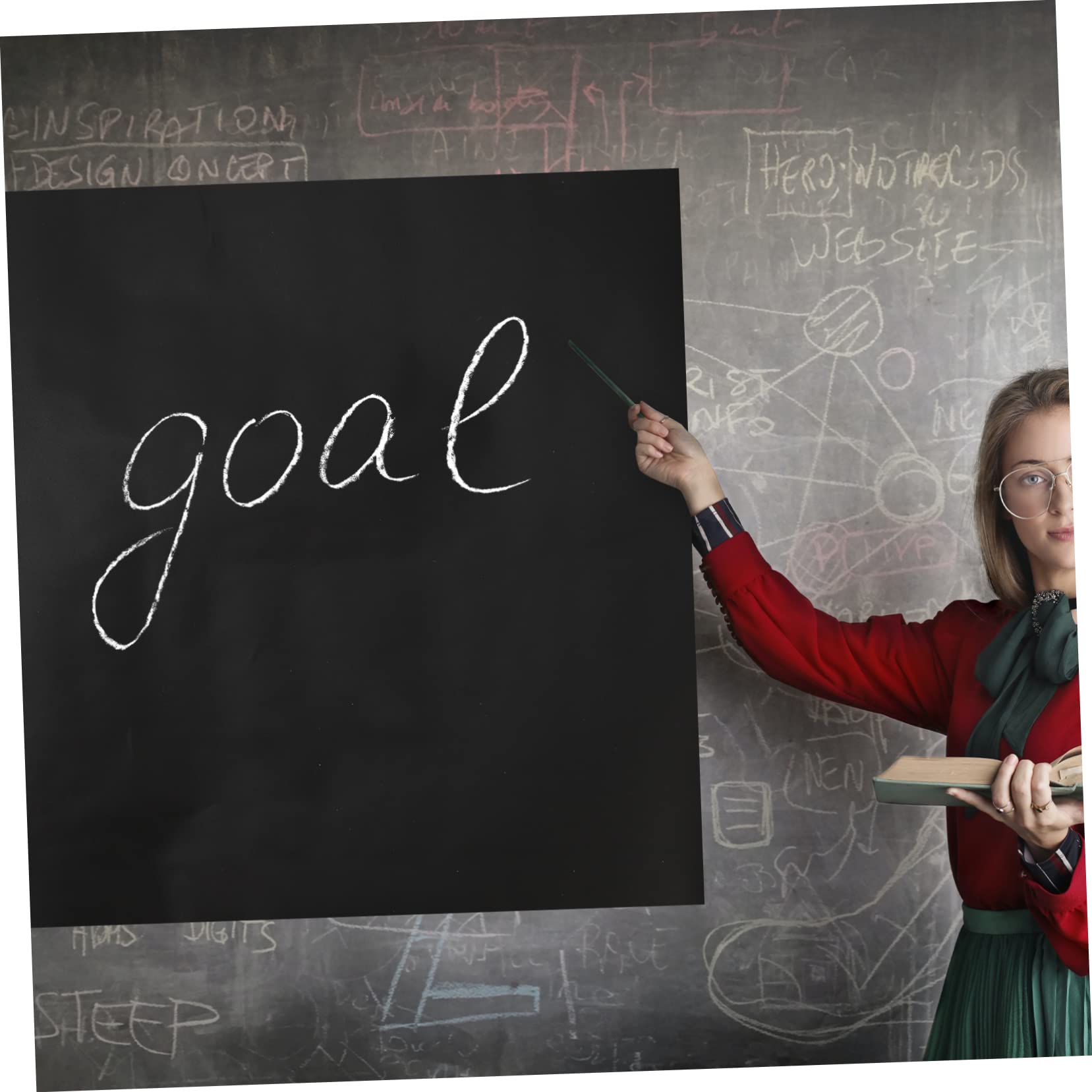 HOMSFOU Chalkboard Wall Decal Roll DIY Removable Blackboard Sticker for Home Easy to Cut and Install for Smooth Surfaces for Creative Decor