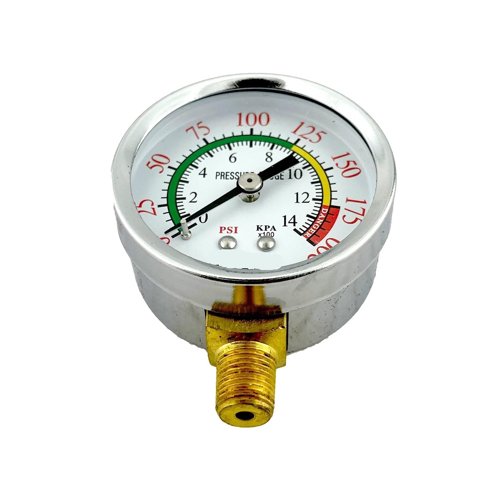 Ciśnieniomierz, 2-calowy cyferblat, montaż boczny, 1/8 cala NPT – 0 do 200 psi