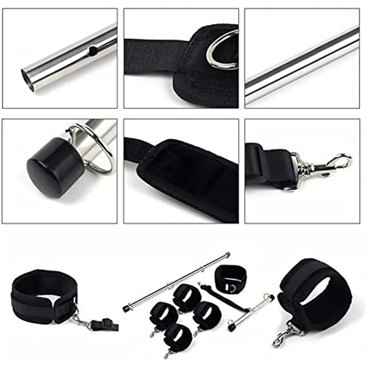 Tube en Acier Acier Inoxydable Noir Barre d'écartement Ensemble Exercice Accessoires de Protection