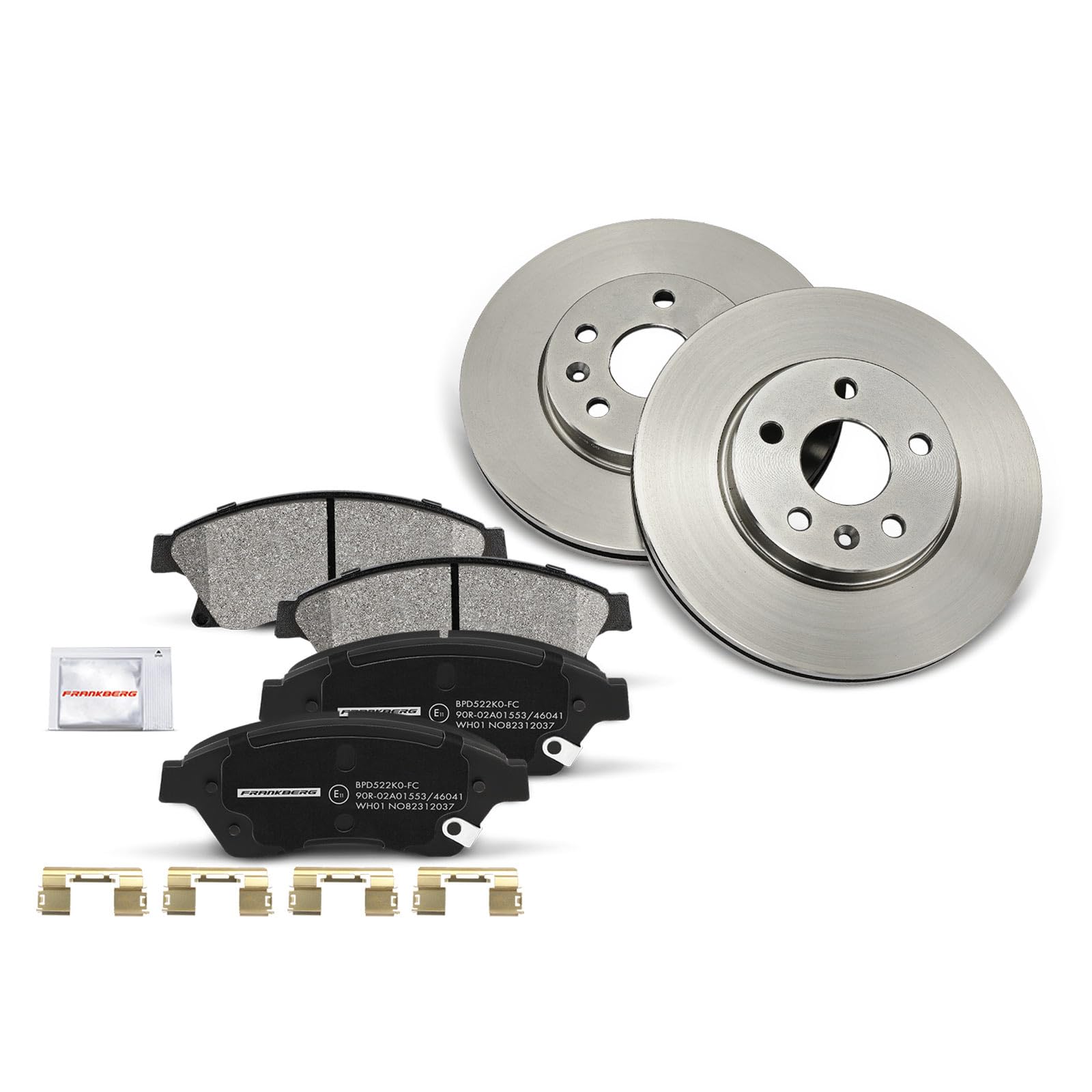 Frankberg Set freni incl. 2x Dischi Freno + 4x Pastiglie dei Freni Anteriore Compatibile con Astra J CaR.A.Van P10 Astra J GTC Astra J P10 Replace# 13412272, 13301207