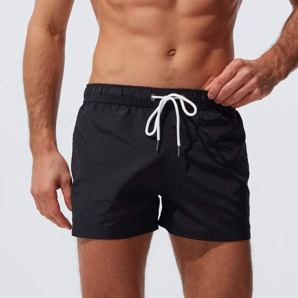 Dissolving Swim Shorts Cotton Linen Shorts Mens Quick Dry 4 Way Stretch Swim Trunks Swimming