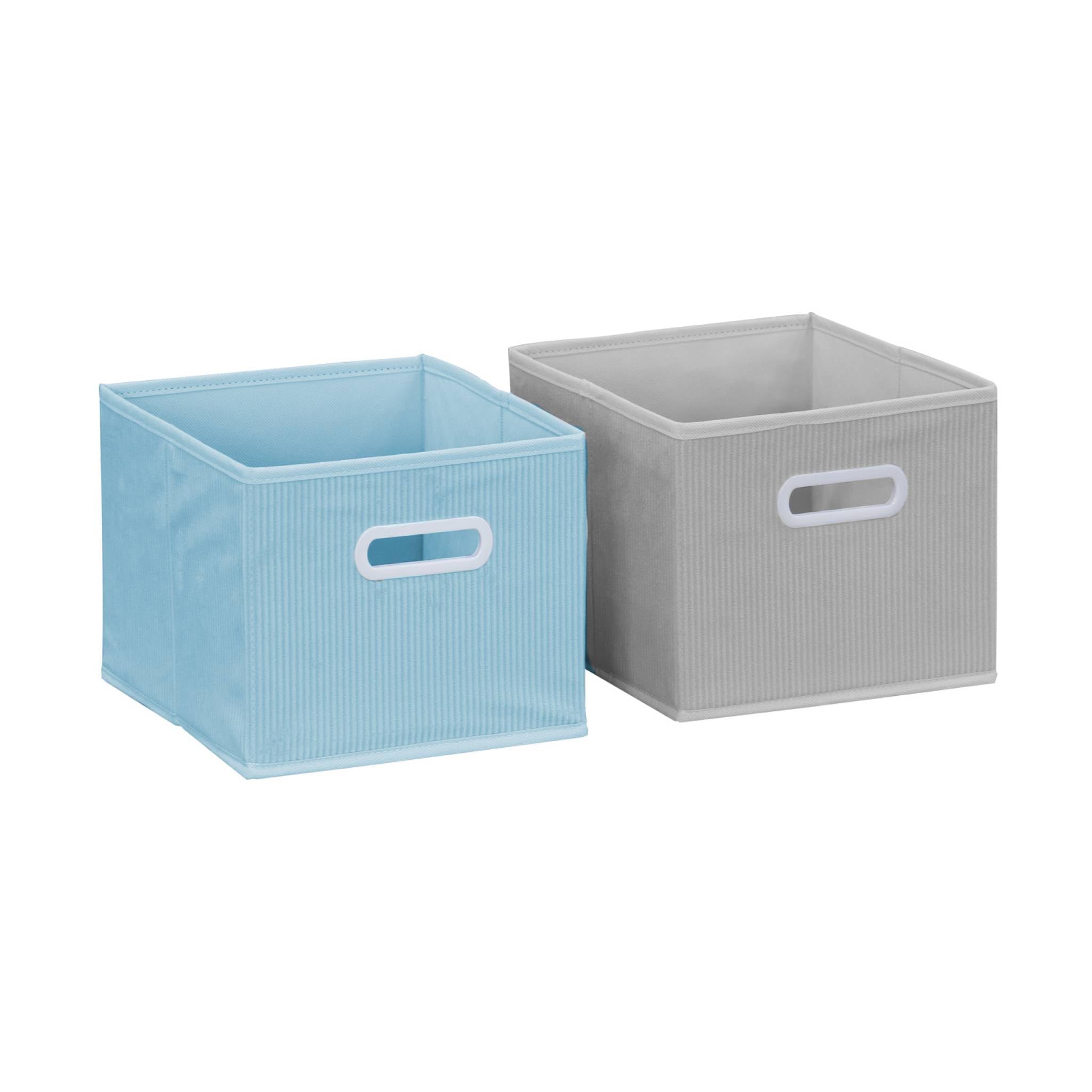 Libreria per bambini con 6 cestini in velluto, Camille, Blu, 129.5x76.2x70 cm