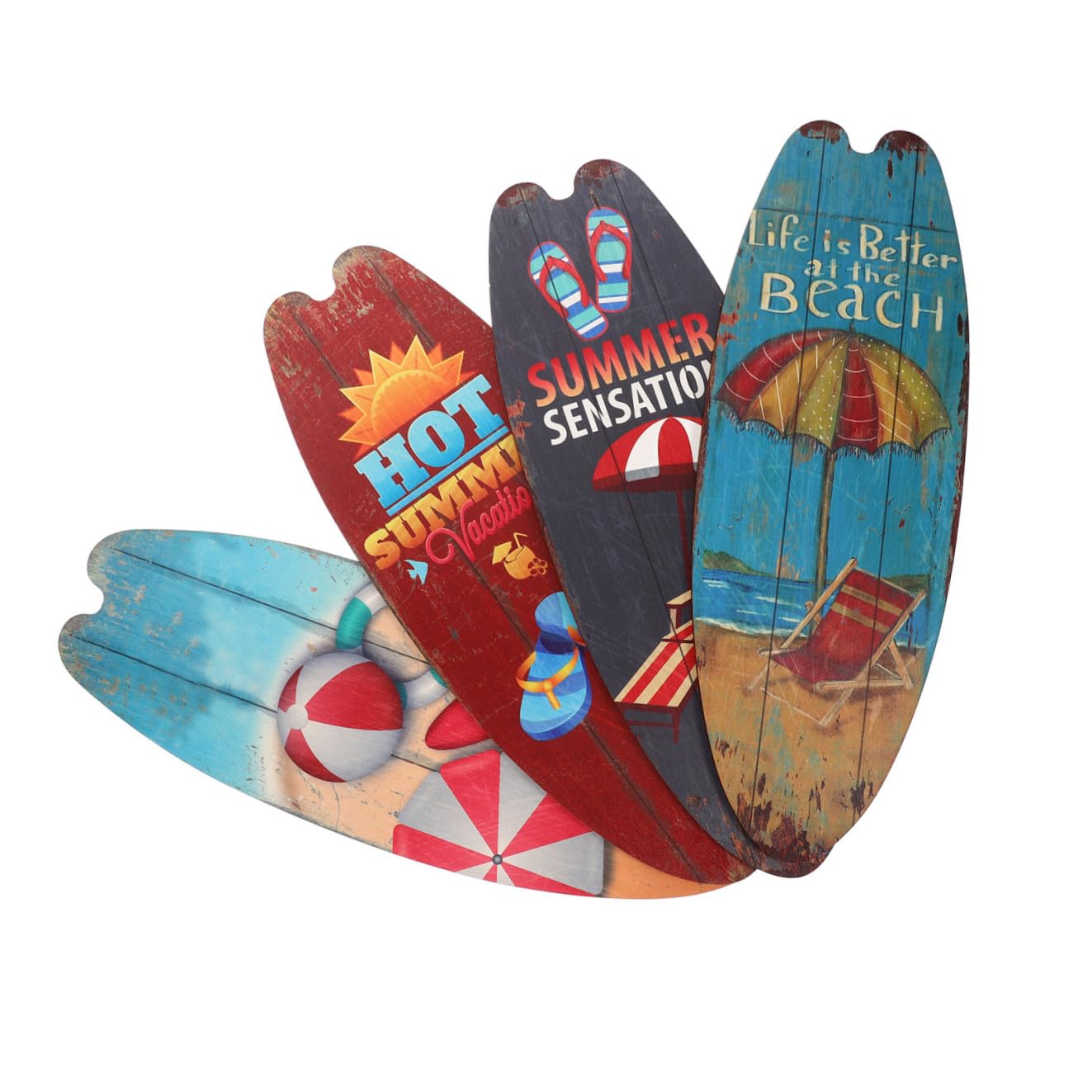 Planche de Surf Décorative Bois pour Salon Ambiance Îles Rétro
