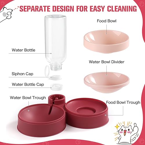 Miniatura 3 de Cuenco de comida para gatos, cuencos para gatos aptos para bigotes con dispensador de agua para gatos y perros pequeños