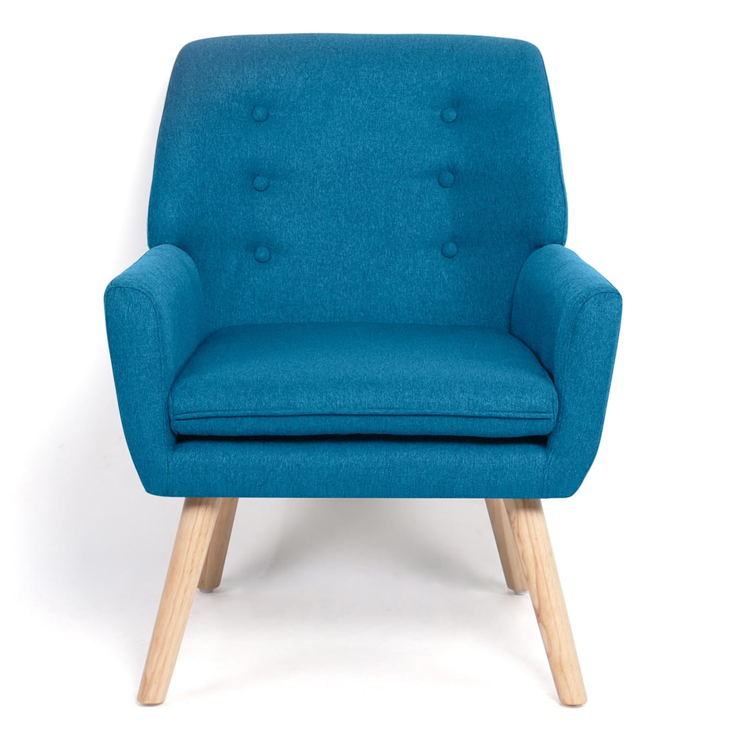 IDMarket - Sillón escandinavo NAT de tela, color azul pato
