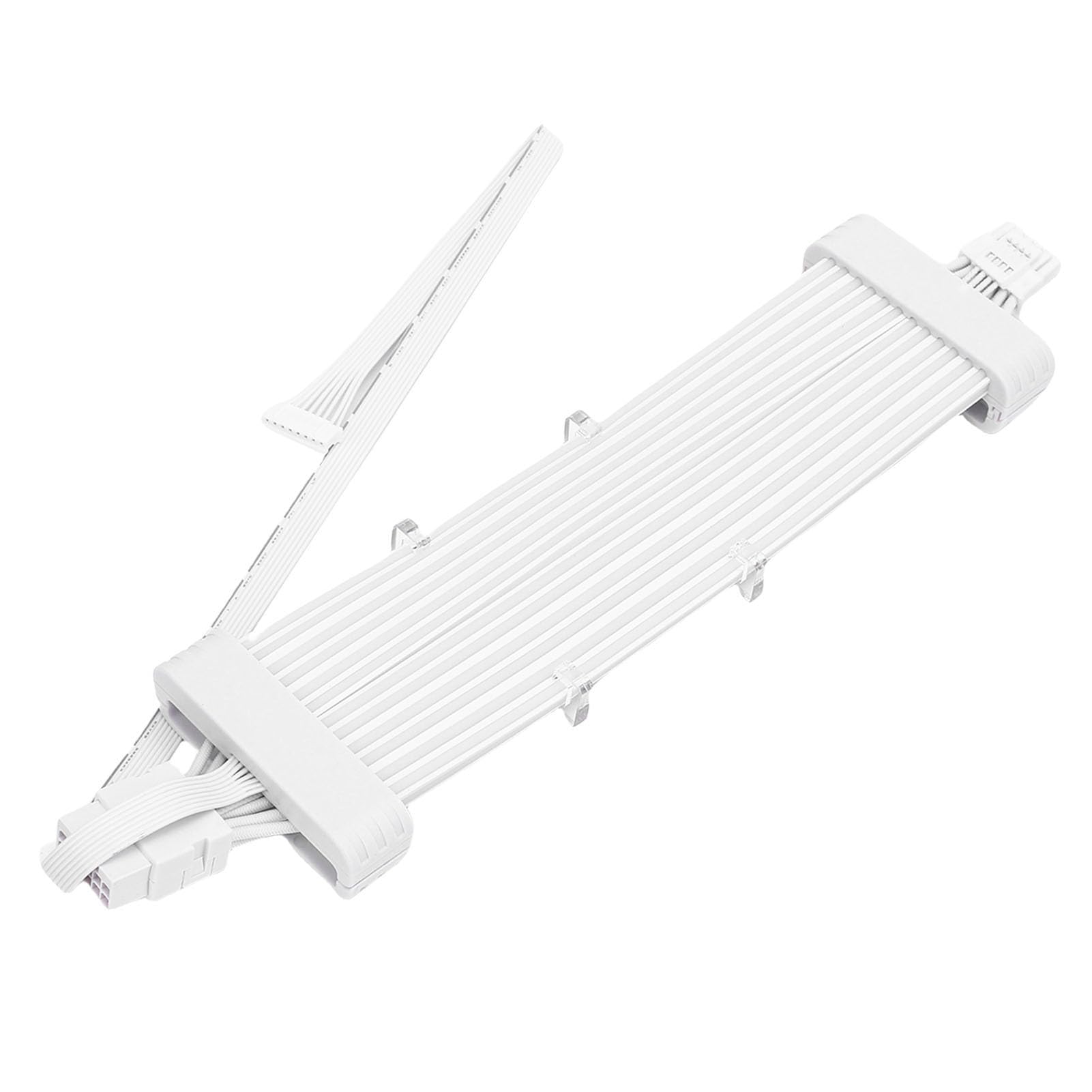 Pissente Cable ARGB PSU Fuente de Alimentación Tejida de Silicona Cable de Neón 5V 120 LED 16 Pines 8 Pines Extensión de Brillo Lateral Suave para PC Case Modding Gaming Desktop Builders