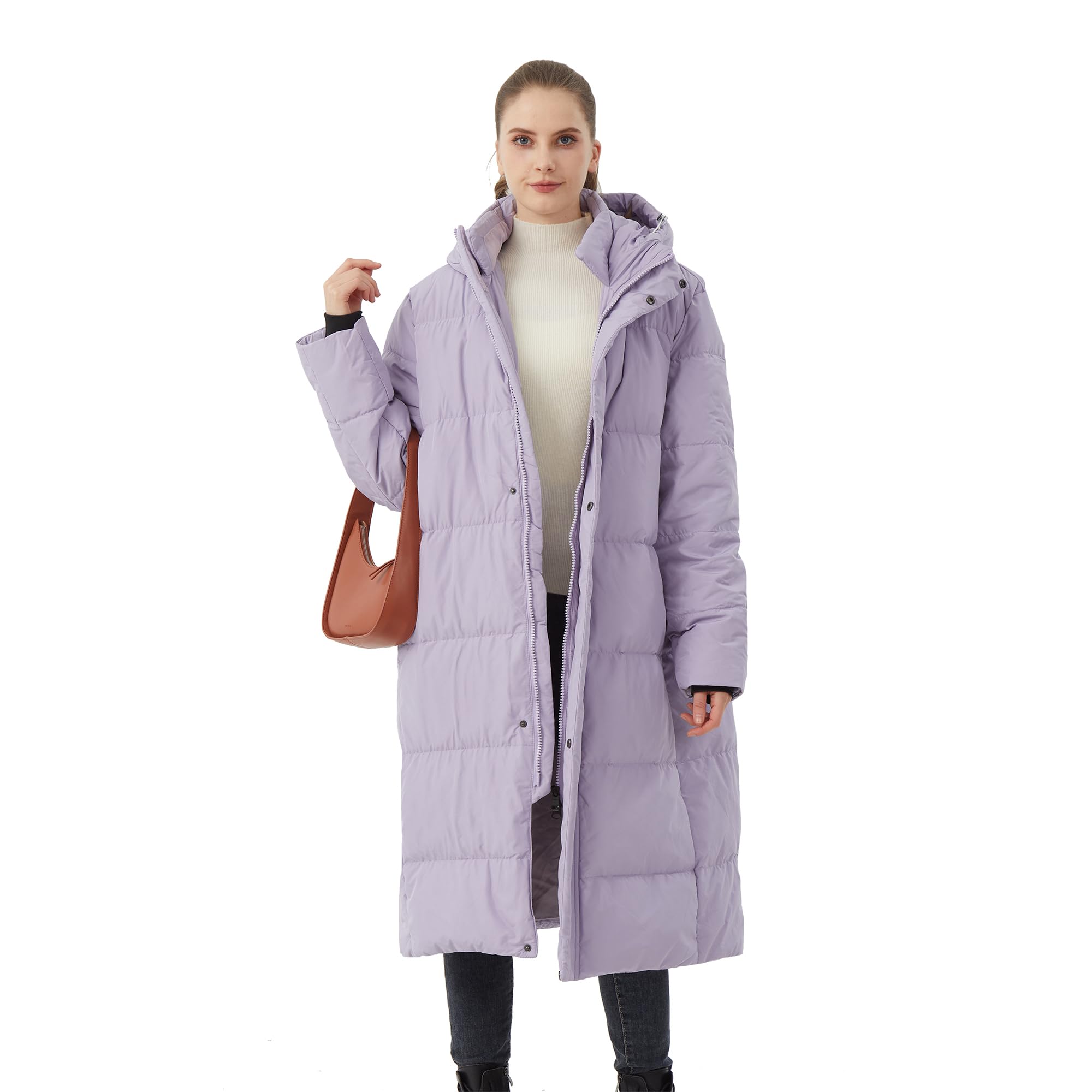 Women’s Long Hooded Down Coat, 700 Fill Power Puffer Jacket