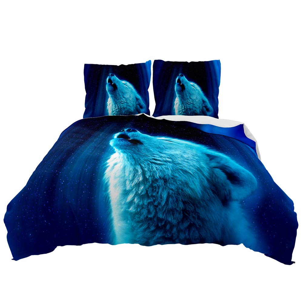 Parure de lit loup fermeture éclair 220x240cm fini la couette qui glisse