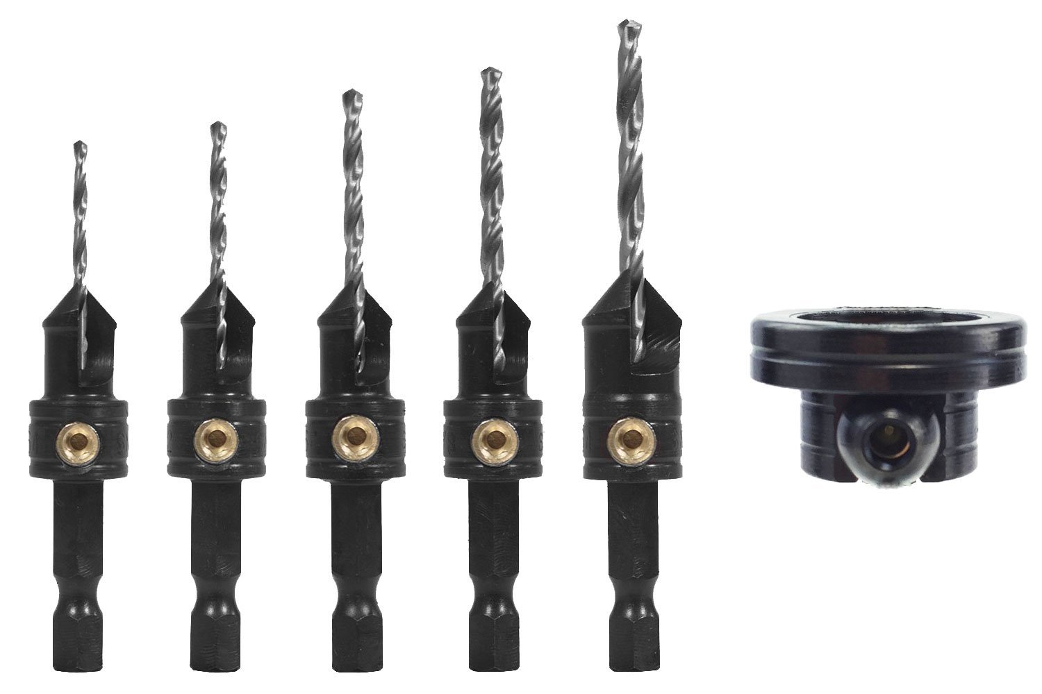 Make it Snappy Tools Quick-Change 5-Pc. Countersink Drill Bit Set with Rotating Depth Stop