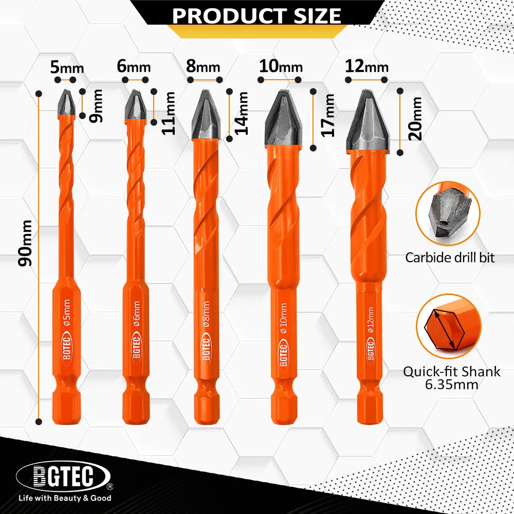 7 Pcs New Four-Flute Sawtooth Eccentric Drill Bit, 3/4/5/6/8/10 - View #2