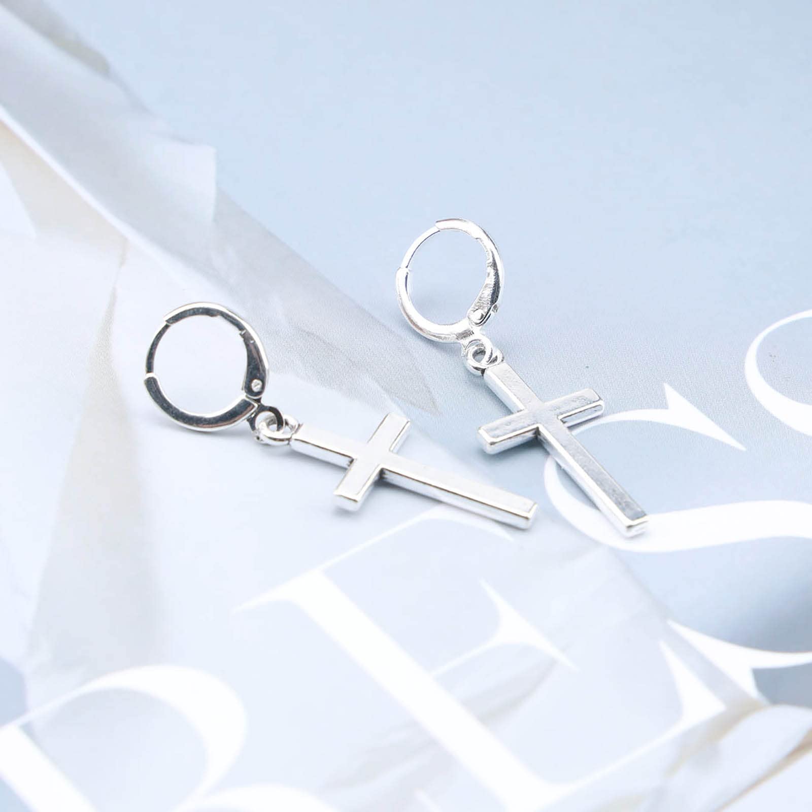 Orecchini Pendenti A Croce Boho In Argento, Design Semplice E Vintage, Gioielli Da Sposa Per Donne E Ragazze, Coppia Di Orecchini A Goccia