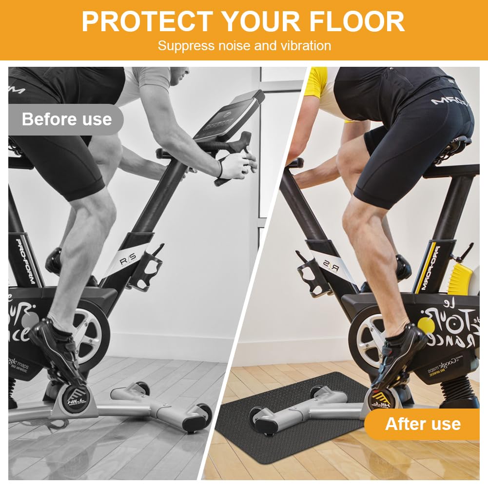 LOMUG Bieżnie, 5 mm, antypoślizgowa mata ochronna Peloton, podwójna mata podłogowa, mata ochronna, sprzęt fitness do sprzętu sportowego Home Gym