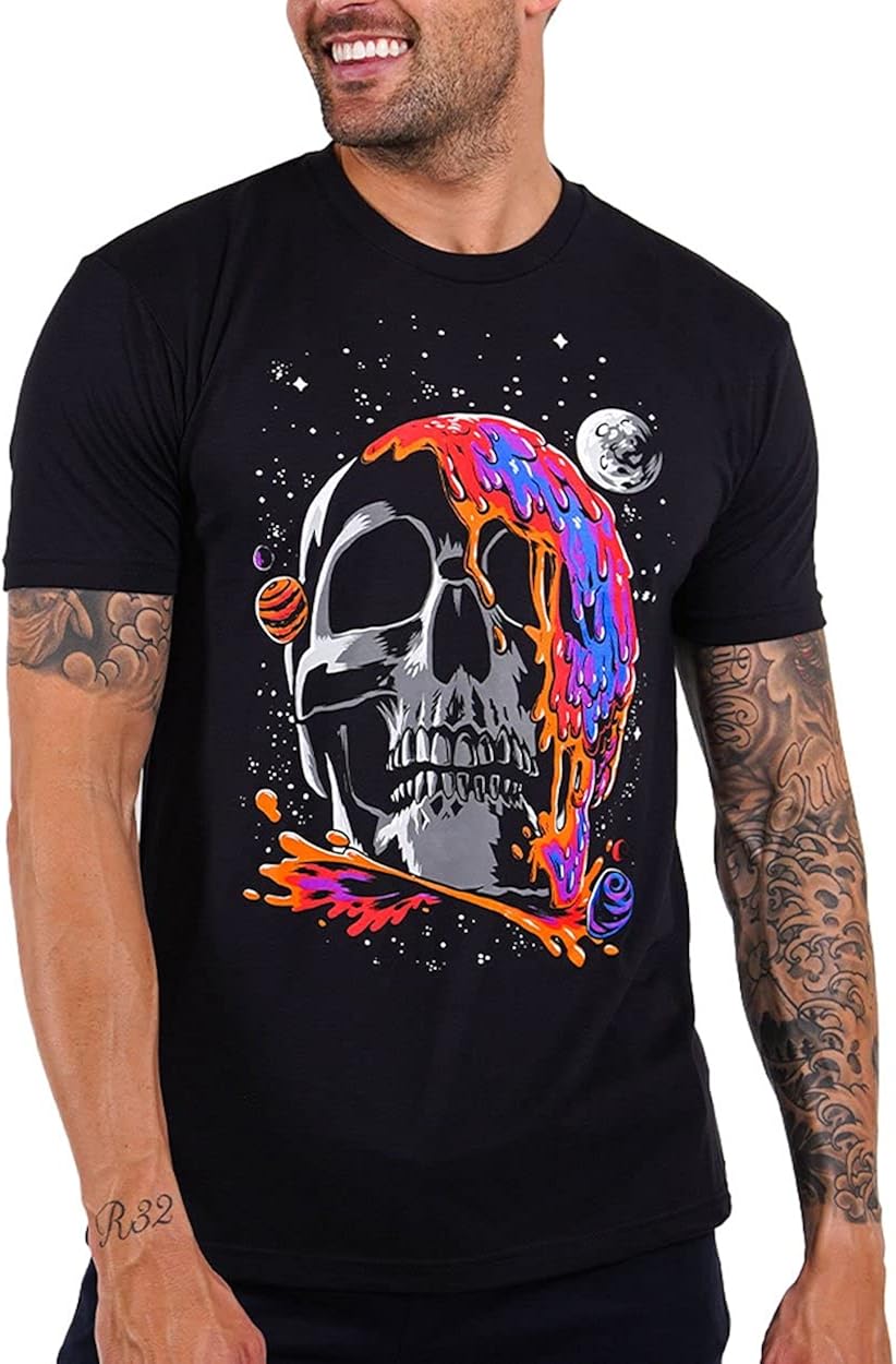 INTO THE AM Premium Graphic Tees for Men - Cool Design T-Shirts S - 4XL Small Cosmic Melt