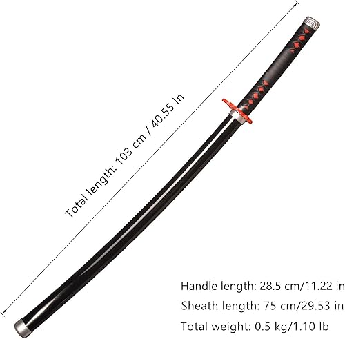 Miniatura 2 de Espadas de cosplay Agatsuma Zenitsu Samurai, espada Katana, espada de juguete de plástico para juego de disfraces, Halloween, cosplay, regalo, 4030