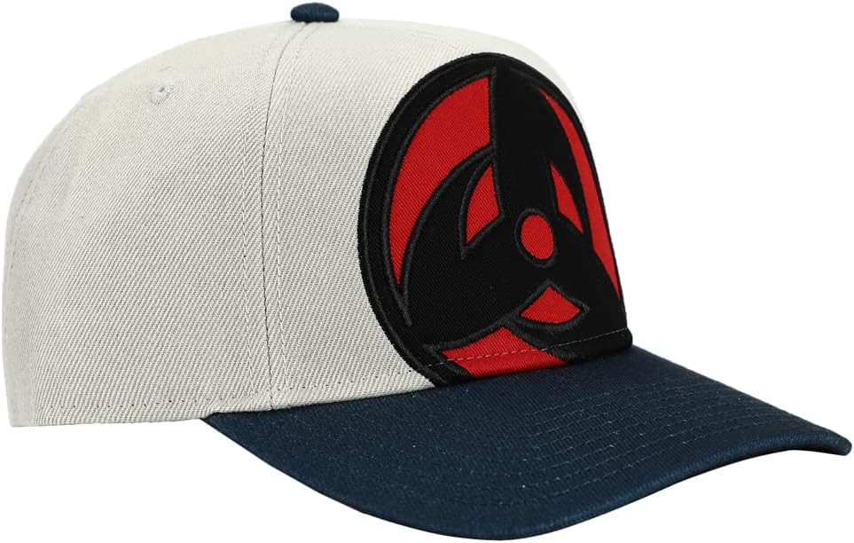 Bioworld Naruto Anime Kakashi Sharingan Character Billboard Logo Embroidered Snapback Hat for Men White - Image 2