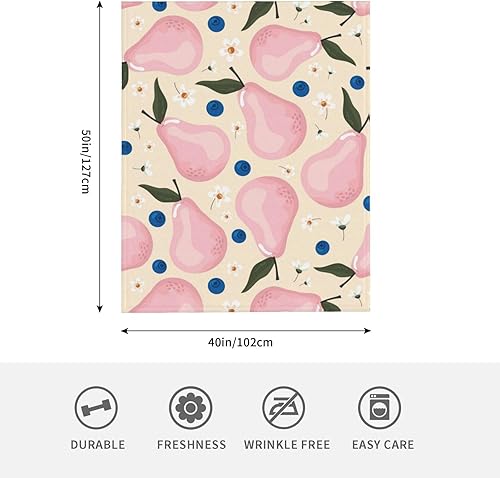 Miniatura 3 de Fruit 1 manta para mujer, suave manta de forro polar de verano de 50 x 40 pulgadas, manta ligera de viaje para cama, sofá, bonita decoración del