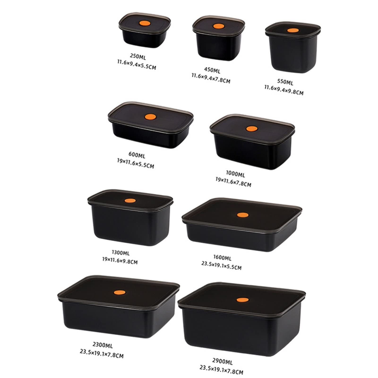 Fiambrera térmica de acero inoxidable 304, rectangular, sellada, para exteriores (color negro)