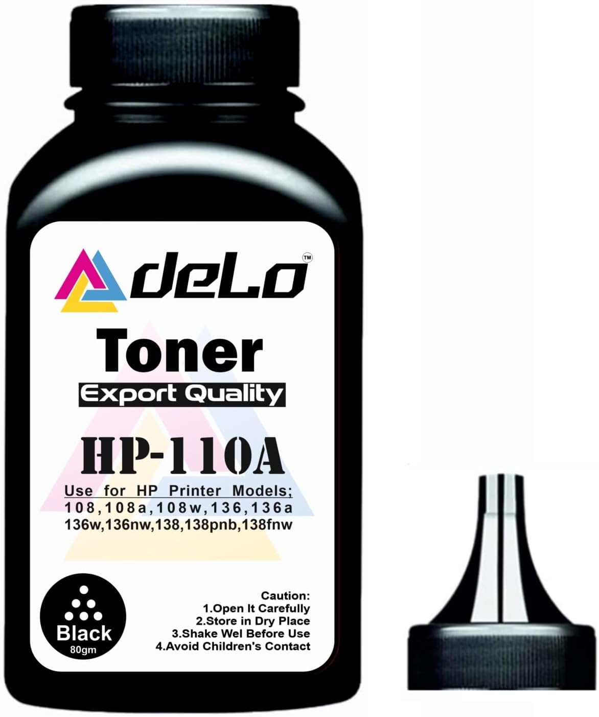 Delo 110A Toner Cartridge Refill Powder Compatible with HP Laser 108w, 108a, 136w, 136nw, 138fnw Laserjet Printers Powder (Pack of 1)