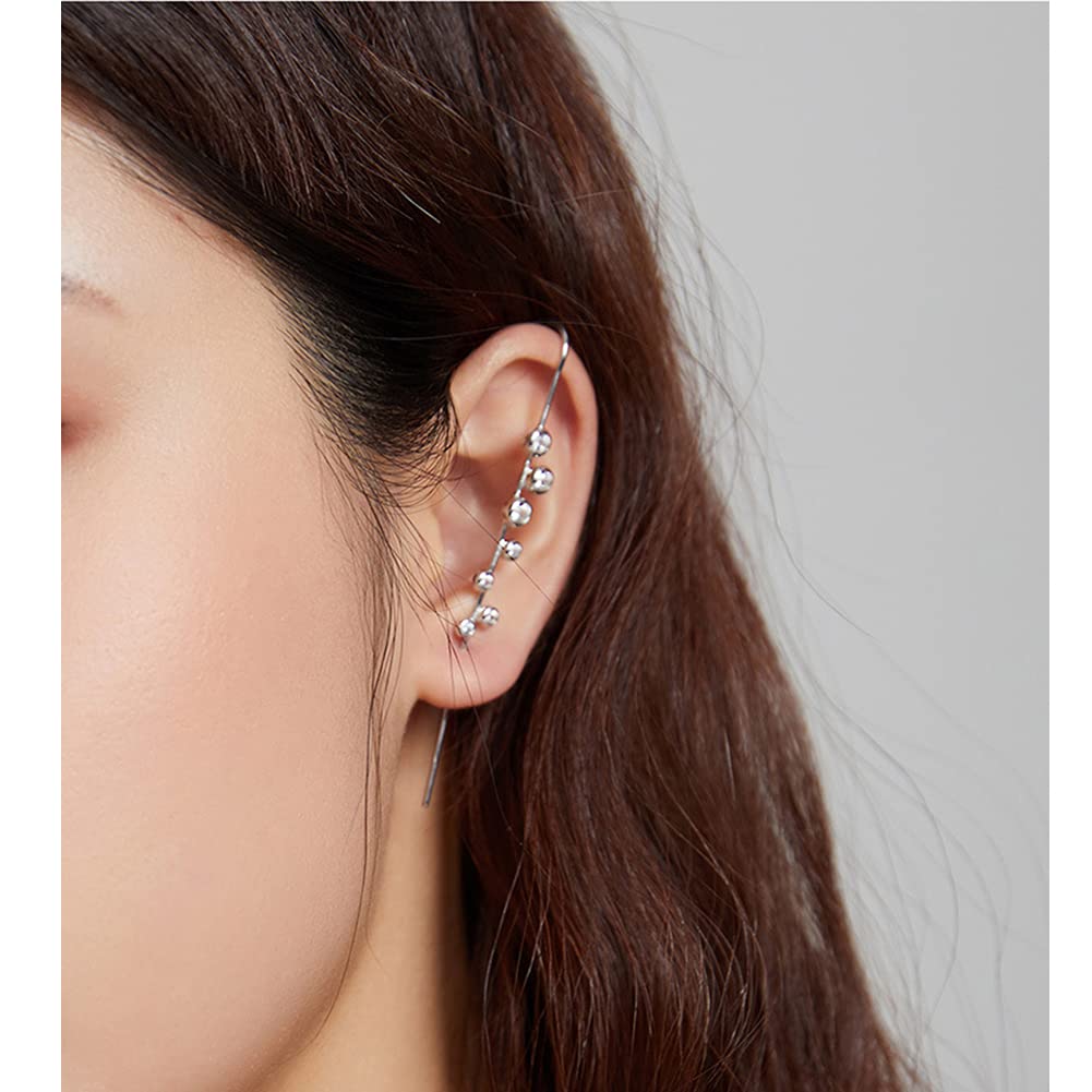 1 Stück Ohrstulpe Crawler Haken Ohrringe 925 Sterling Silber Mode Persönlichkeit Für Frauen Einzelner Ohrring Silber Mit Zirkonia