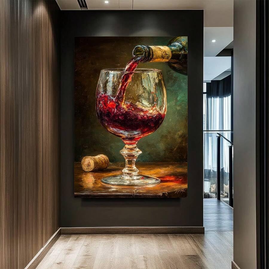 Toile murale vin rouge décoration pour chambre une ambiance tamisée et cocooning - 2