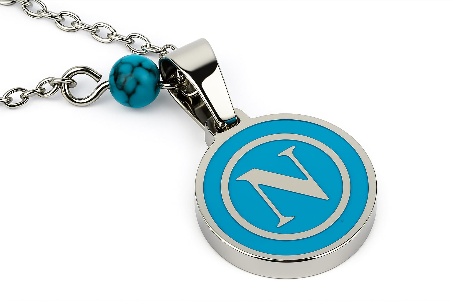 COLLANA CON PENDENTE NAPOLI ACCIAIO BIMBO
