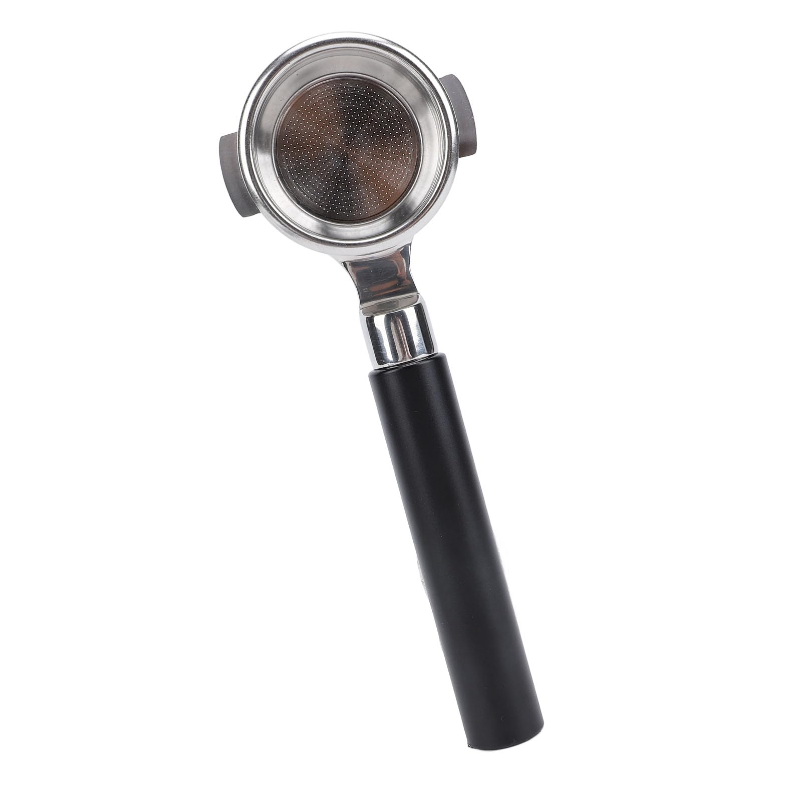 Omabeta Bottomless Coffee Portafilter, Edelstahl 2 Ohren E61 Portafilter mit Ergonomischem Griff für die Herstellung von Zuhause (Schwarze Tinte)