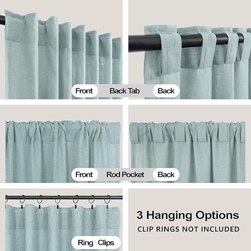 Miniatura 62 de KOUFALL Cortinas transparentes de lino de 90 pulgadas, cortinas para Sala Modernas 2025 De Lino Elegantes, cortinas personalizadas con pestaña