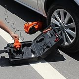 12V DC 1 Ton Electric Hydraulic Floor Jack Set with Impact Wrench For Car Use (6.1-17.1 inch, Orange)