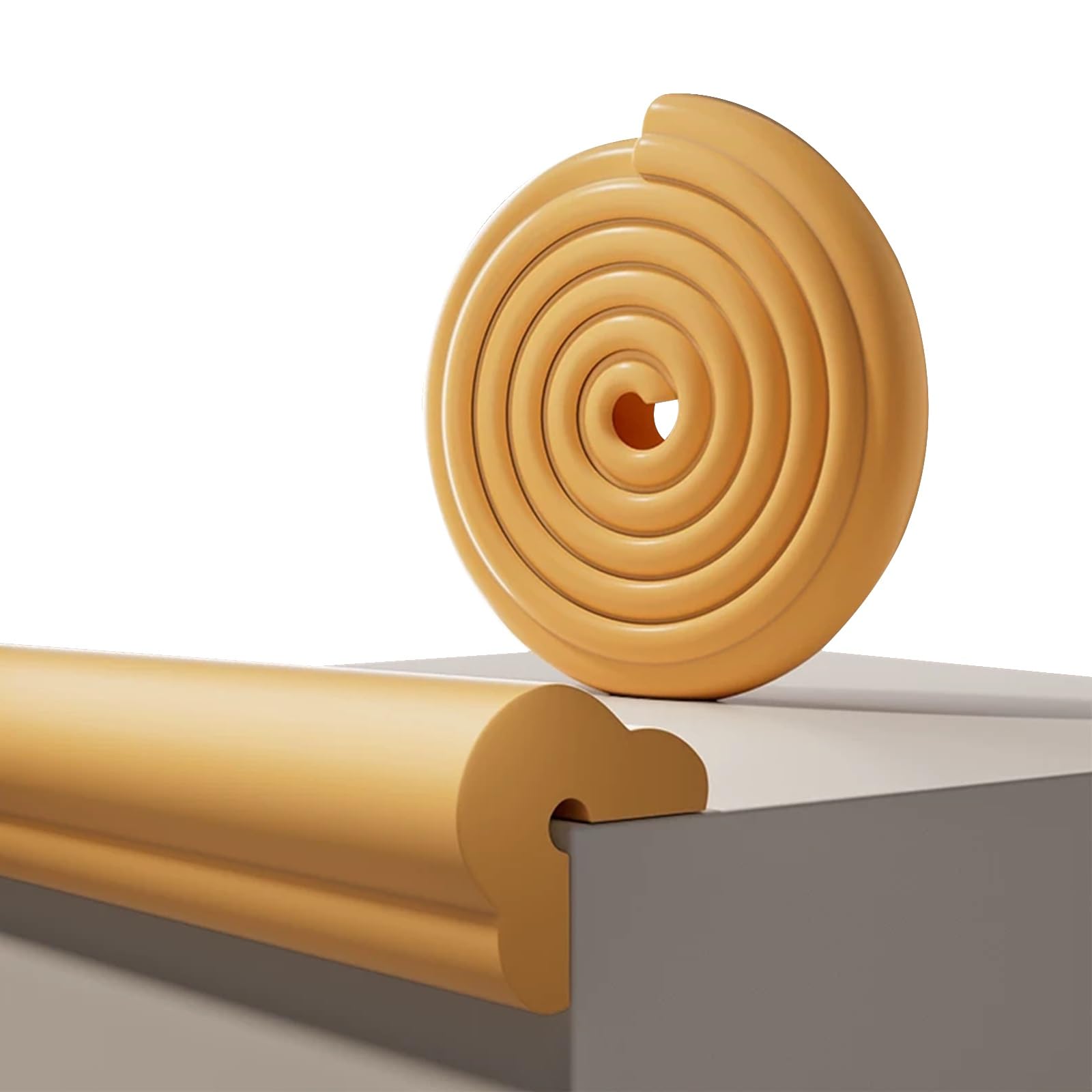 Edge Protector, Self Adhesive Backing, NBR Foam Rubber, Furniture Corner Protectors, Thickened 0.6 In, for Wood, Glass, Marble Surfaces(Orange,8m/26.2ft)