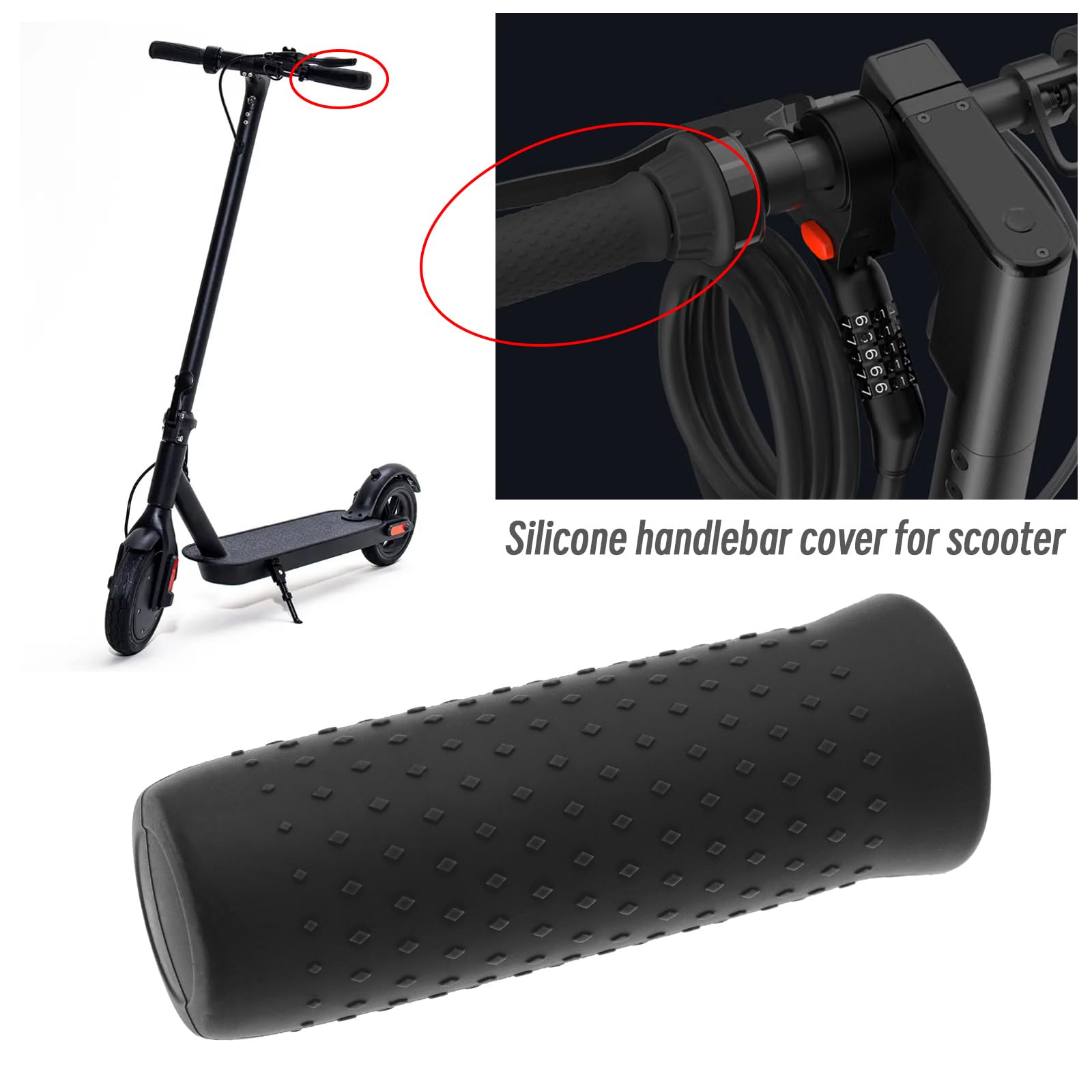 The Lord of the Tools 1 Pair Handlebar Grips Compatible with Ninebot MAX G30 Electric Scooter Replacement Soft Silicone Non-Slip Handle Sleeve Cover Protective Case Black