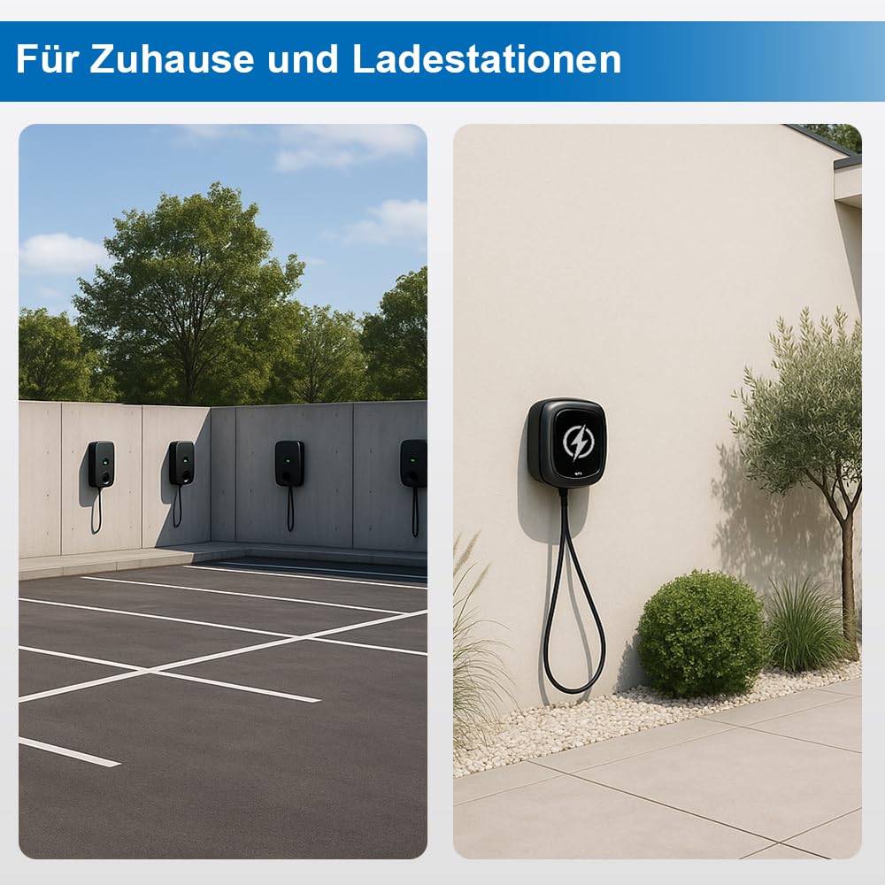Cable de carga para coche eléctrico (22 kW, tipo 2, 3 fases, 7 m, con TÜV e IP55, para IEC 62196 EV/PHEV)