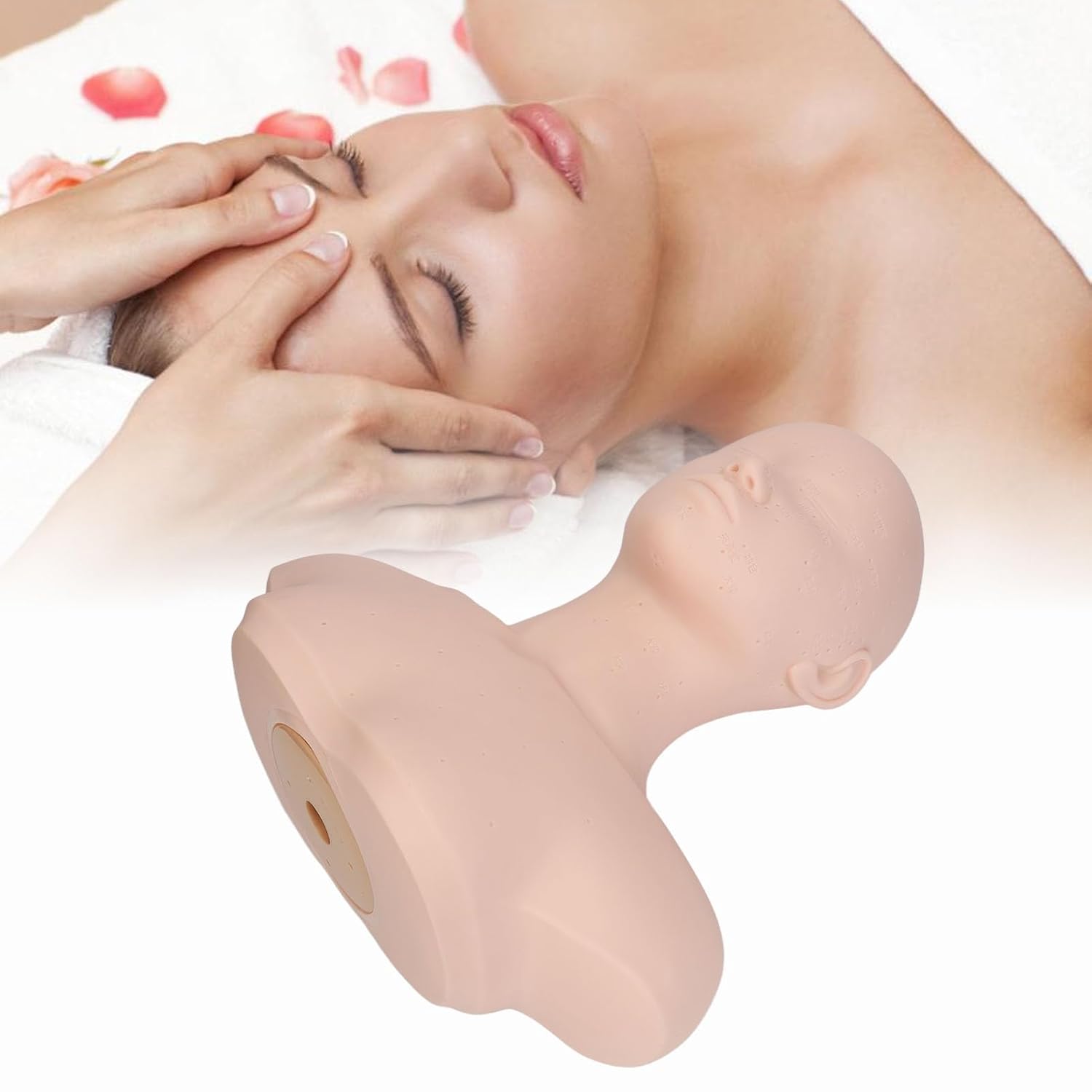 Multifunctional Massage Mannequin Head with Shoulders, Integrated Acupuncture Points - Beauty Salon Training