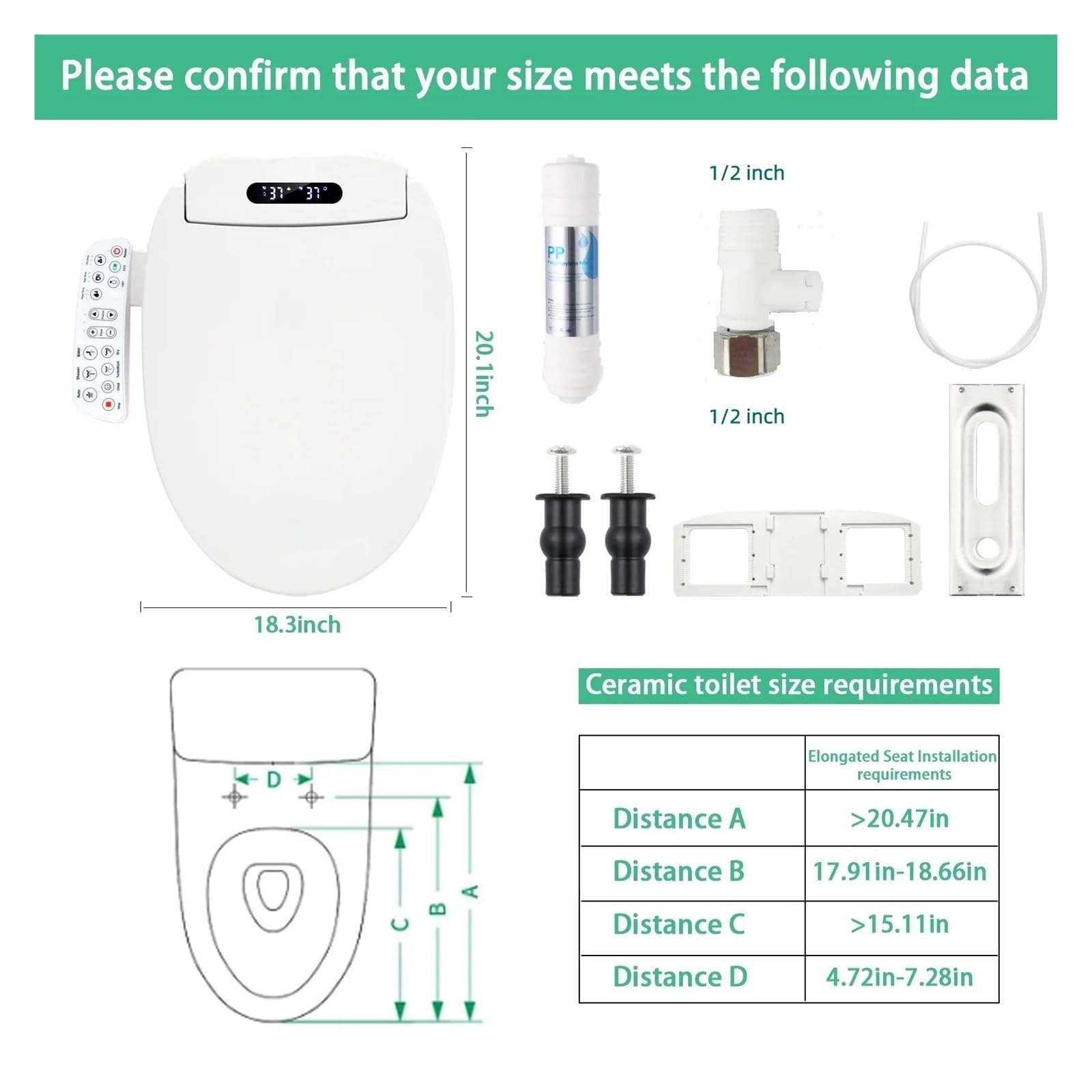 Sedile WC Bidet Intelligente Riscaldato Istantaneamente Con Acqua Calda Robusto E Confortevole