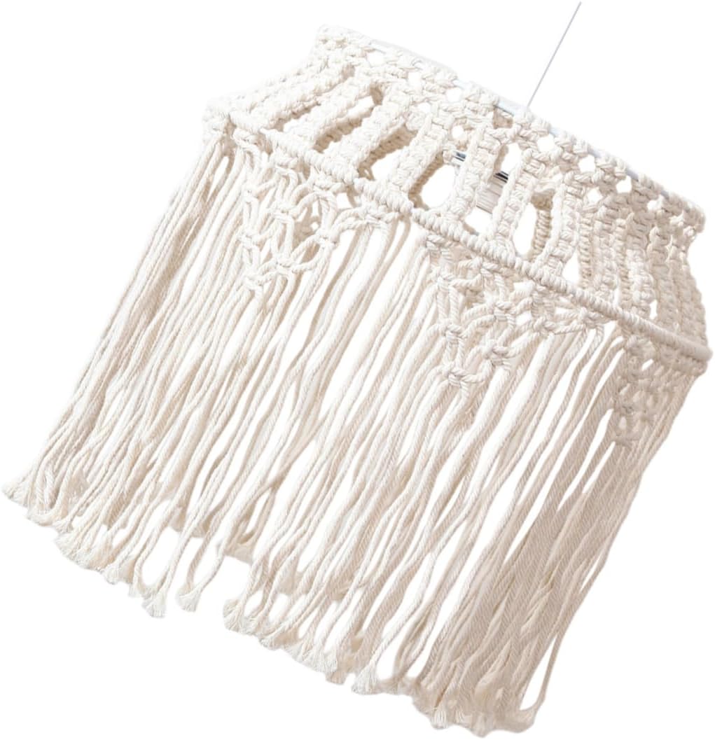 Mipcase Boho Woven Rope Pendant Lampshade Elegant Chandelier Light Cover for Ceiling Lights Floor Lamps and Home Decor and Ambiance